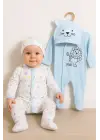 Mini Jungle Aslan Desenli Erkek Bebek 4lü Tulum Seti