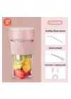 Mini Taşınabilir Mikser 350 Ml Smoothie Makinesi Meyve Sıkacağı Şarj Edilebilir Blender Pembe