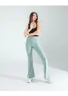 Omarı İspanyol Paça Mint Tayt - Rahatlık ve Şıklık Bir Arada