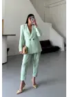 Omarı Mint Keten Takım - Şık ve Rahat Kombin