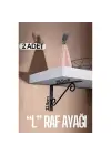 Omarı Siyah L Şeklinde Ferforje Altı Raf Ayağı Seti