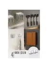 Modacar Inox Çelik Çok Amaçlı Askı - Banyo Askısı - Mutfak Askısı Profesyonel 4 lü SET