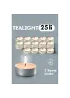 Omarı Dekoratif Tealight Mum Seti - 25 Adet Kokusuz Mum
