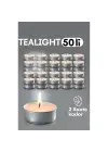 Omarı Dekoratif 50 Adet Tealight Mum - Kokusuz Modacar Mum