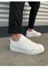 Modern Bağcıklı Kapitone Erkek Spor Ayakkabı - Beyaz