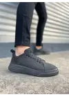 Modern Keten Kumaş Erkek Spor Ayakkabı - Siyah