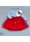 Modern Tavşan Desenli Kız Çocuk Tütü Elbise