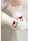 Mom Dad 3lü Penye Soket Çorap 10123 Ekru