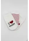 Mom Dad 3lü Penye Soket Çorap 10123 Ekru
