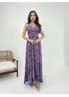 Omarı Şık Mor Elbise - Kadınlar İçin Özel Tasarım