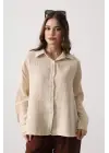 Müslin Uzun Kol Gömlek - Bej