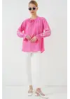 Nakışlı Örme Bluz 941 - Pembe