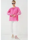 Nakışlı Örme Bluz 941 - Pembe
