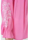 Nakışlı Örme Bluz 941 - Pembe