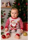 Noel Baba Detaylı Bebek Tulum % 100 Pamuk