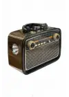 Nostalji Radyo Bluetooth Hoparlör Usb-sd Kart Giriş Led Fener Işıklı Bataryalı Pilli