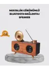 Nostaljik Gramofon Bluetooth Hoparlör – Fm Radyo + Usb + Sd Kart Destekli