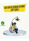 Okuyan Çift Figürlü Dekoratif Gece Lambası Hediye Seçeneği