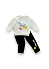 Omarı Emoje Baskılı Pamuk Penye Erkek Bebek Takımı Siyah