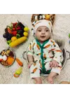 Omarı Havuç Baskılı Bebek Tulumu - Kız Erkek Uzun Kollu