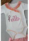 Omarı Hello Nakışlı Kruvaze Bandanalı Bebek Takımı