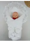 Omarı İpek Pamuklu Lüks Kundak Bebek Battaniyesi