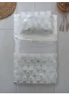 Omarı İzmir İncisi Tül İşlemeli Yenidoğan Pamuklu Kundak Seti