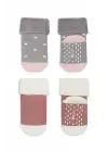 Omarı Kaymaz Puanlı Havlu Soket Çorap Seti Gri Pudra