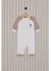 Omarı Krem Uzun Kol Patiksiz Bebek Tulumu