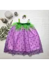 Omarı Mor Renkli Çilek Kostümü Kız Çocuk Elbise