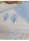 Omarı Müslin Kumaşlı Yenidoğan Bebek Battaniyesi Mavi