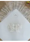Omarı Nakışlı ve Taşlı Yenidoğan Bebek Battaniyesi
