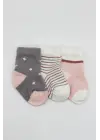 Omarı Penye Kız Çorap Seti Gri Renkli
