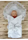 Omarı Pırıltı Taç Nakışlı Yenidoğan Bebek Battaniyesi