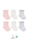 Omarı Rahat ve Şık Penye Soket Çorap Seti - Pembe Ekru Gri