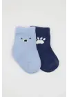 Omarı Rahat ve Trend Bear Soket Çorap Seti - Mavi