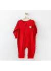 Omarı Sevimli Bebek Tulumu Kırmızı