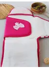 Omarı Sevimli Fiyonk Detaylı Pembe Bebek Kundak