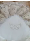 Omarı Yenidoğan Angel Kundak Bebek Battaniyesi Ekru