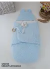 Omarı Yenidoğan Bebek Battaniyesi Kundak Mavi