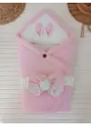 Omarı Yenidoğan Müslin Kumaş Bebek Battaniyesi Pembe