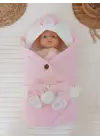 Omarı Yenidoğan Müslin Kumaş Bebek Battaniyesi Pembe