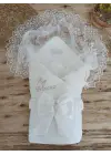 Omarı Yenidoğan Nakışlı Kundak Bebek Battaniyesi - Ekru