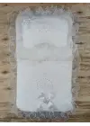 Omarı Yenidoğan Petek Desenli Trilüks Alt Açma Seti Ekru