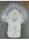 Omarı Yenidoğan Taç Nakışlı Soft Cotton Kundak Battaniyesi