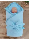 Omarı Yenidoğan Tericotton Kumaş Multi Mevsimlik Bebek Battaniyesi Mavi