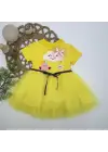 Omarı Yıldız ve Civciv Detaylı Yaz Bebek Elbisesi - Sarı