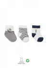 Omarı Yumuşak ve Rahat 3lü Penye Soket Çorap Gri
