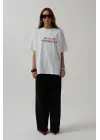 Omarı Ön Baskılı Oversize Kısa Kollu Tişört