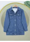 Önden Kapaklı Cepli Kot Ceket -Laci